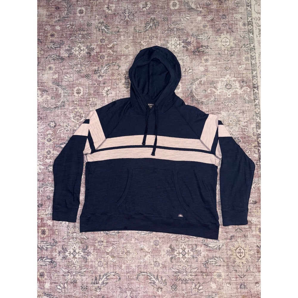 Faherty Sunwashed Organic Cotton Hoodie Sunburst Navy Women's XL WKS2414-VRS - Picture 5 of 7